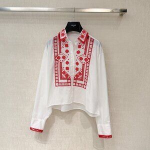 Ermanno Scervino Women's Collared Wide Embroidered Shirt